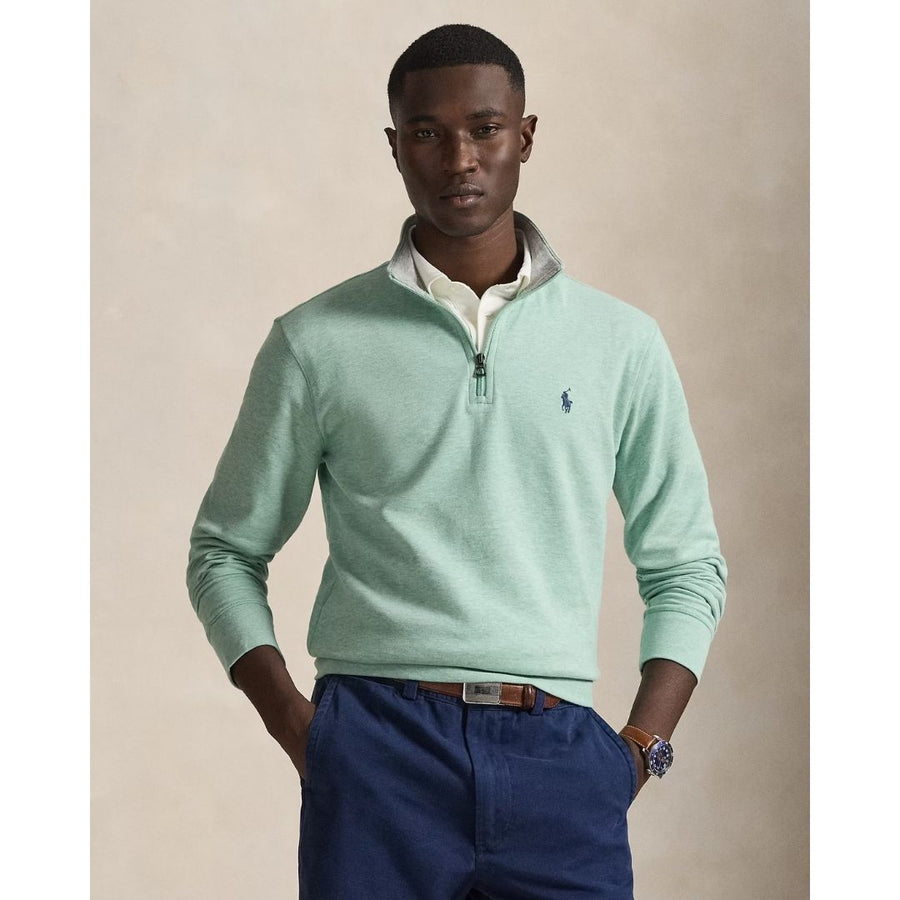 Polo Ralph Lauren Luxury Jersey Quarter-Zip Pullover - Celadon Green