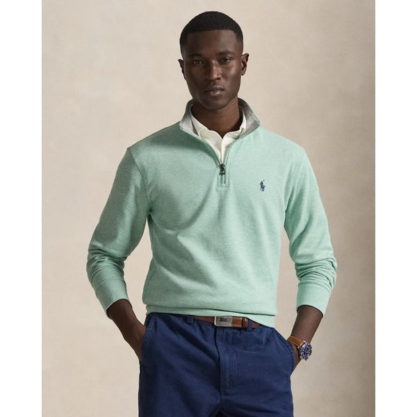 Polo Ralph Lauren Luxury Jersey Quarter-Zip Pullover - Celadon Green