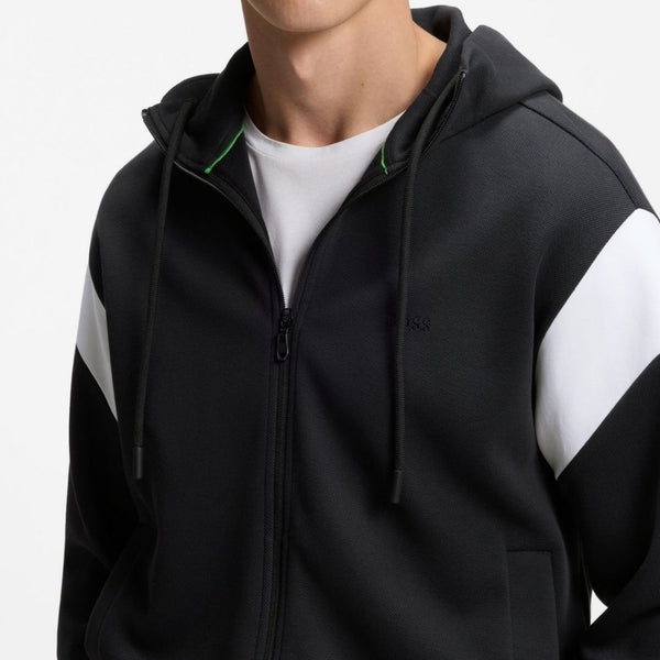 Boss Green Regular-fit zip-up sweatshirt in spacer piqué - Dk Blue