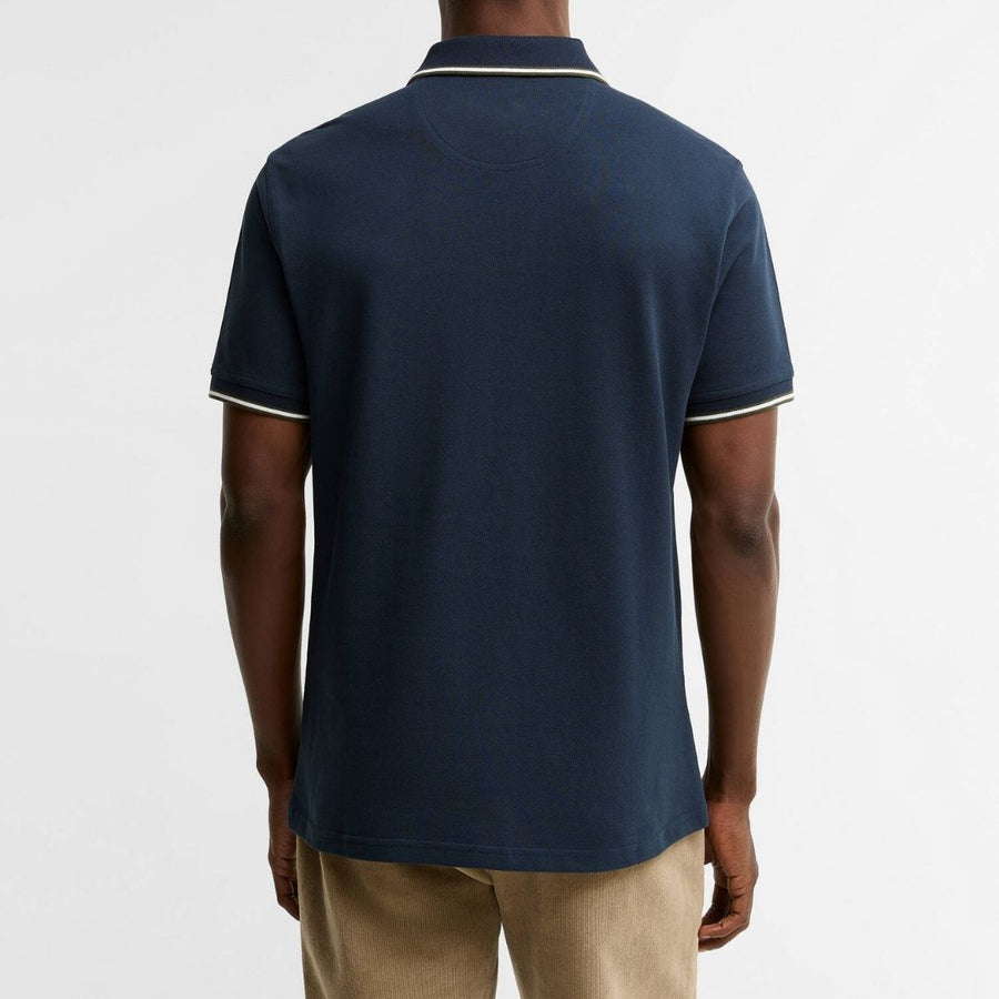 Barbour Fielding Tailored Short-Sleeved Polo Shirt - Navy