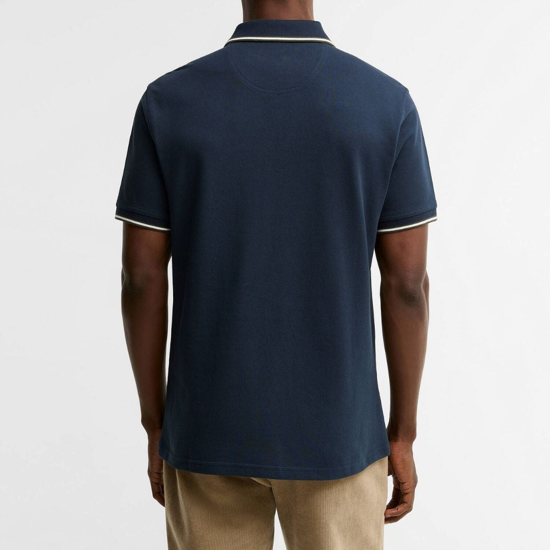Barbour Fielding Tailored Short-Sleeved Polo Shirt - Navy