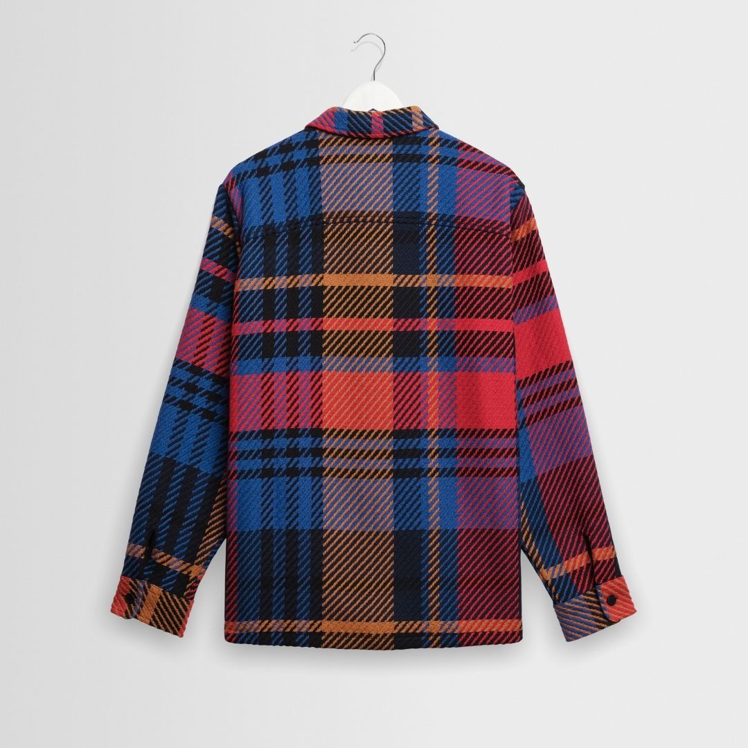 Wax London Whiting Overshirt Bold Check - Purple/Red