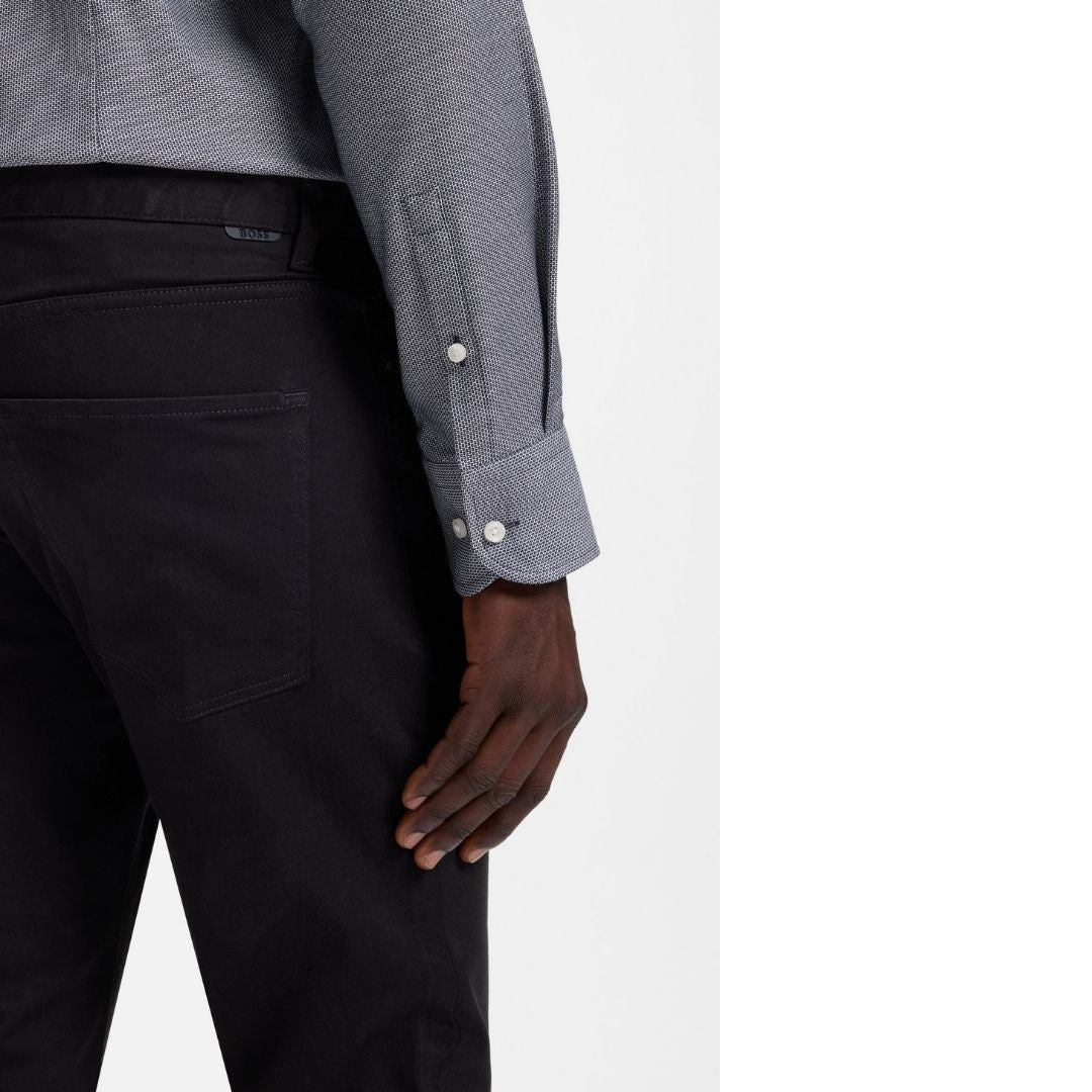Boss Black Delaware slim-fit trousers in fade-resistant twill - Dk Blue