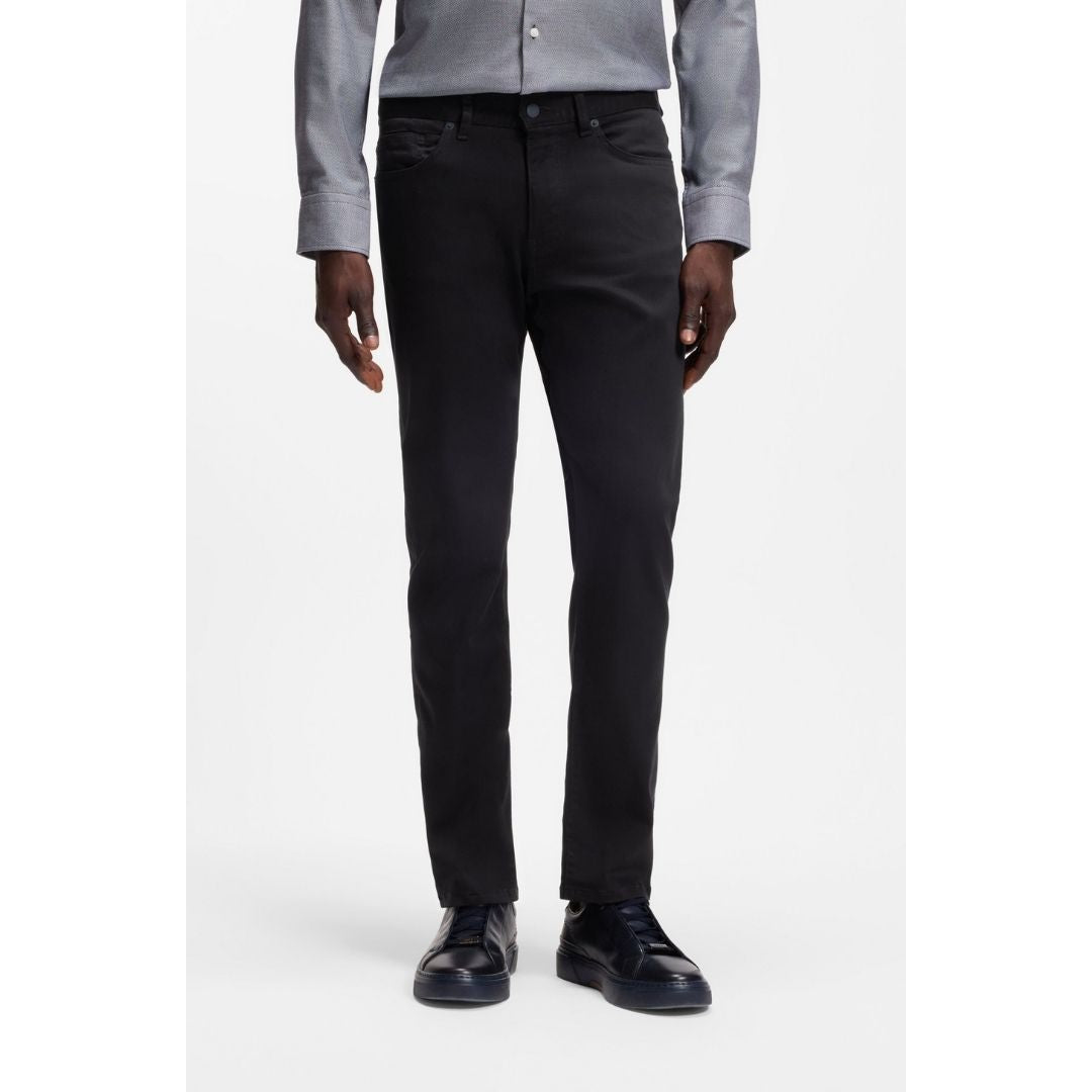 Boss Black Delaware slim-fit trousers in fade-resistant twill - Dk Blue