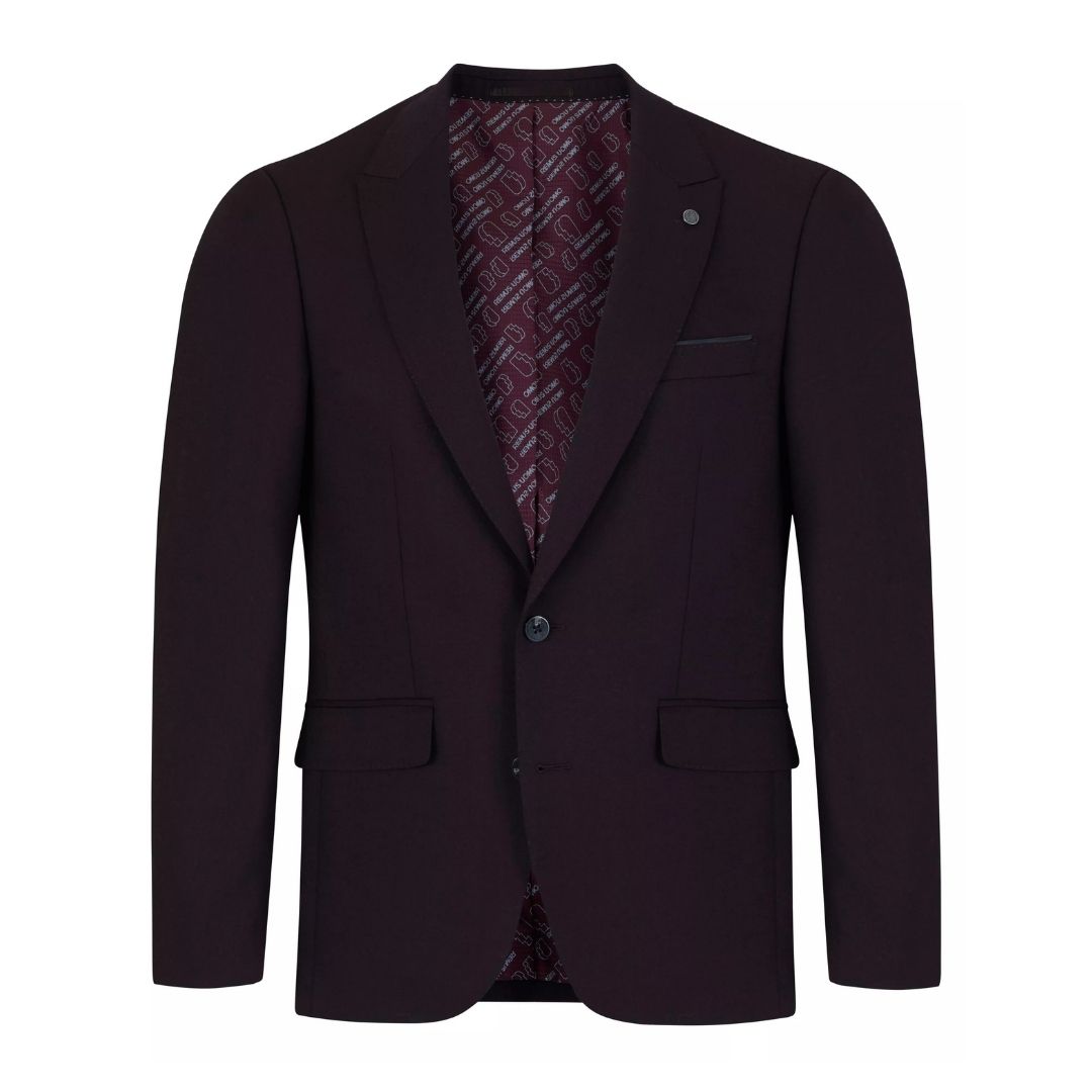 Remus Uomo Dark Red Peppe Mix + Match Suit Jacket - Wine