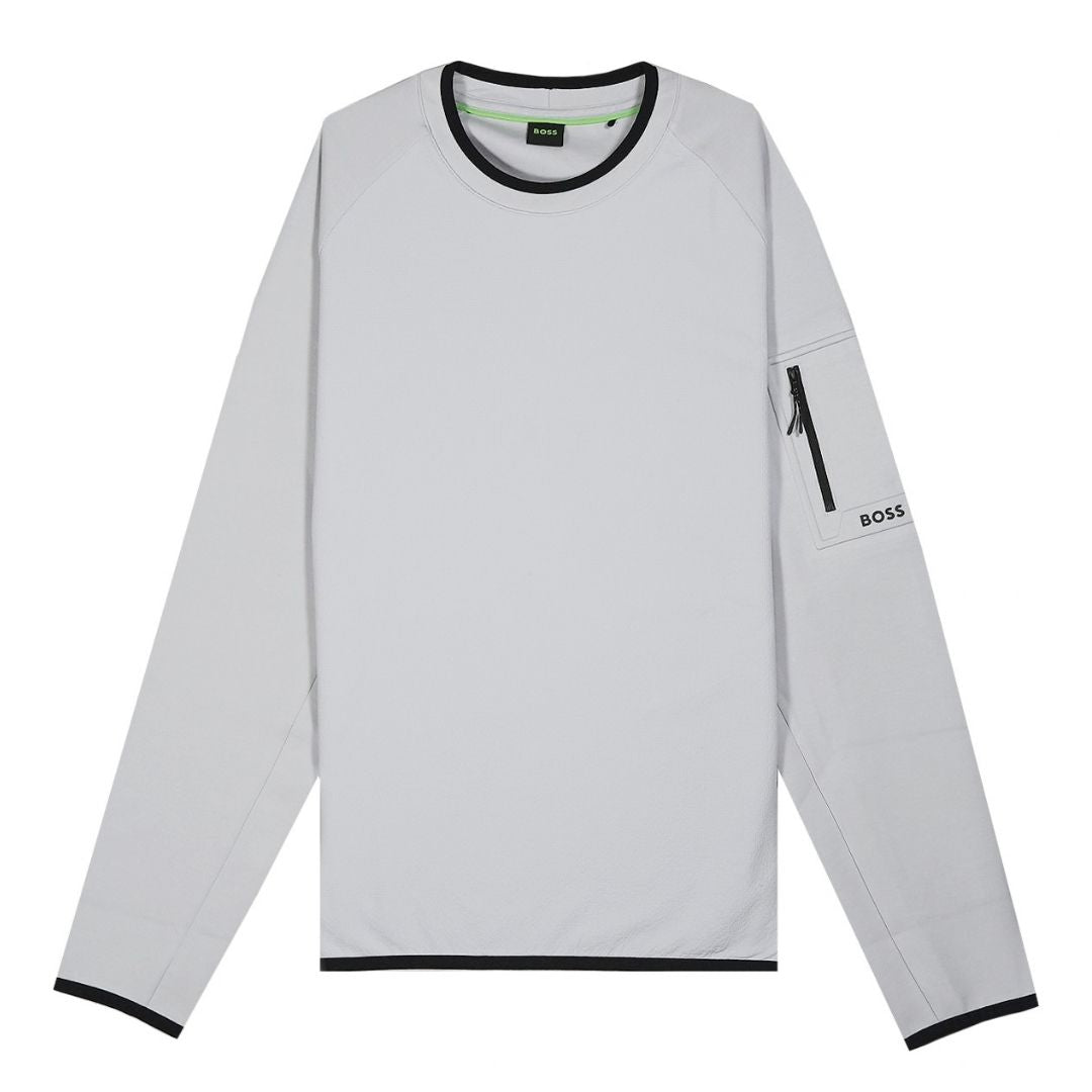 BOSS Green Urban Tech Wind-Resistant Sweatshirt – Grey