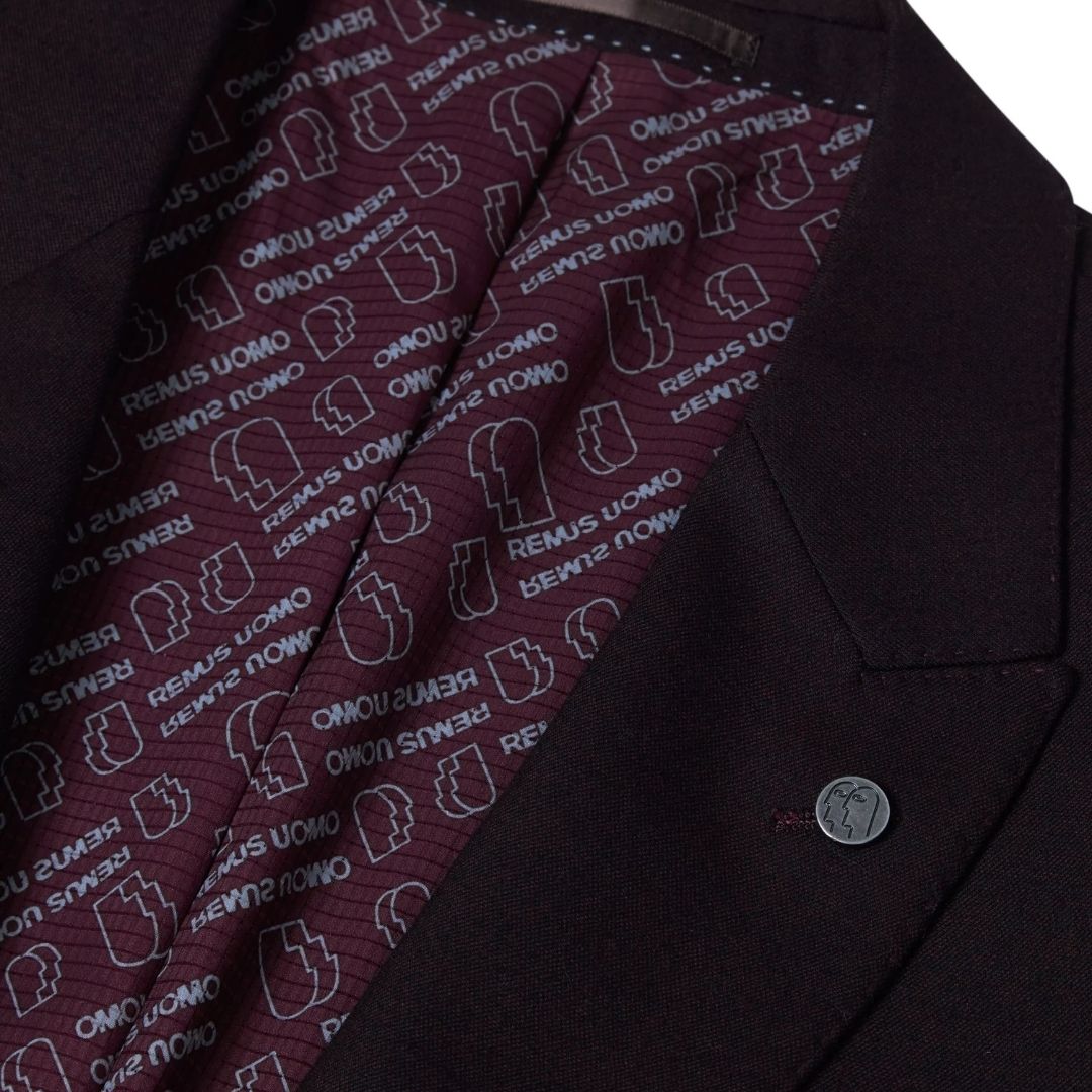 Remus Uomo Dark Red Peppe Mix + Match Suit Jacket - Wine