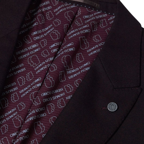 Remus Uomo Dark Red Peppe Mix + Match Suit Jacket - Wine