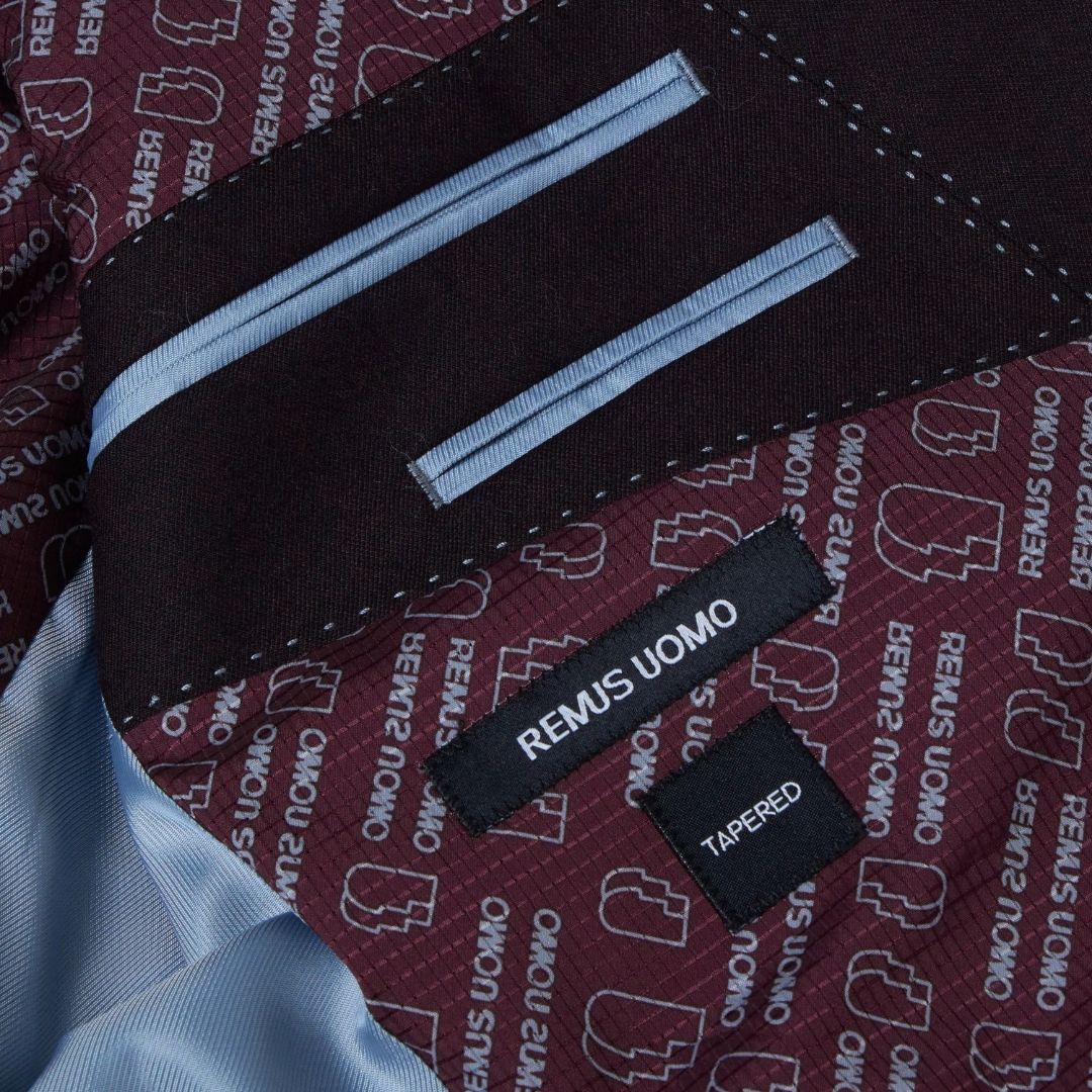 Remus Uomo Dark Red Peppe Mix + Match Suit Jacket - Wine