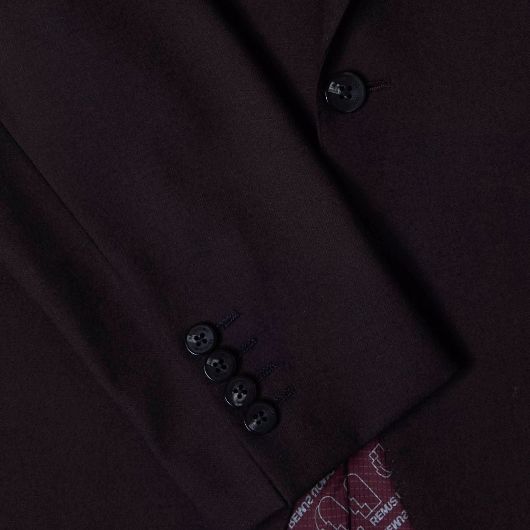 Remus Uomo Dark Red Peppe Mix + Match Suit Jacket - Wine