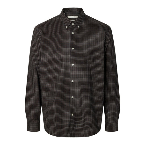 Selected Homme Cole-Jay Reg Melange LS Shirt - Dark Sapphire Multi Blue