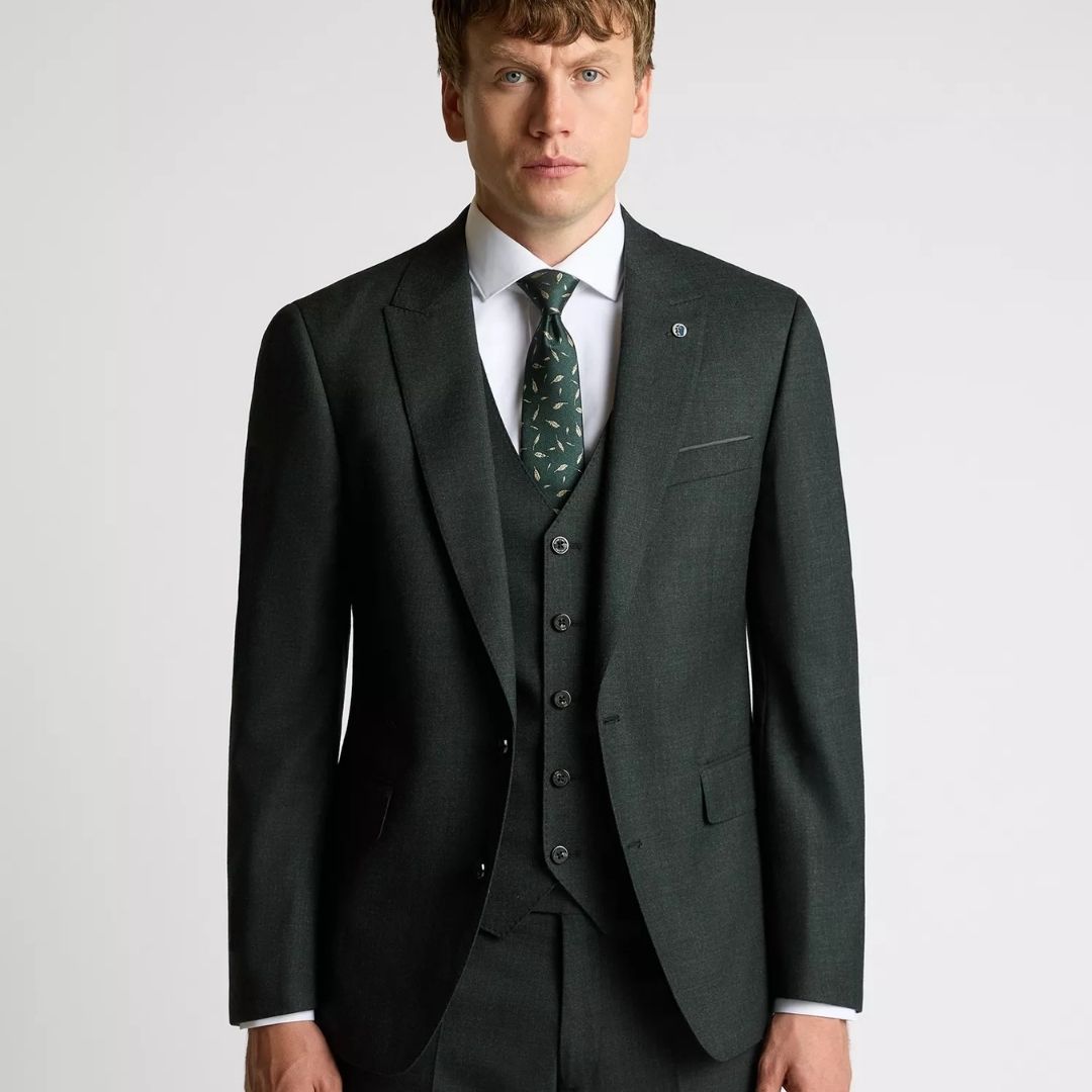 Remus Uomo Dark Green Peppe Mix + Match Suit Jacket - Green