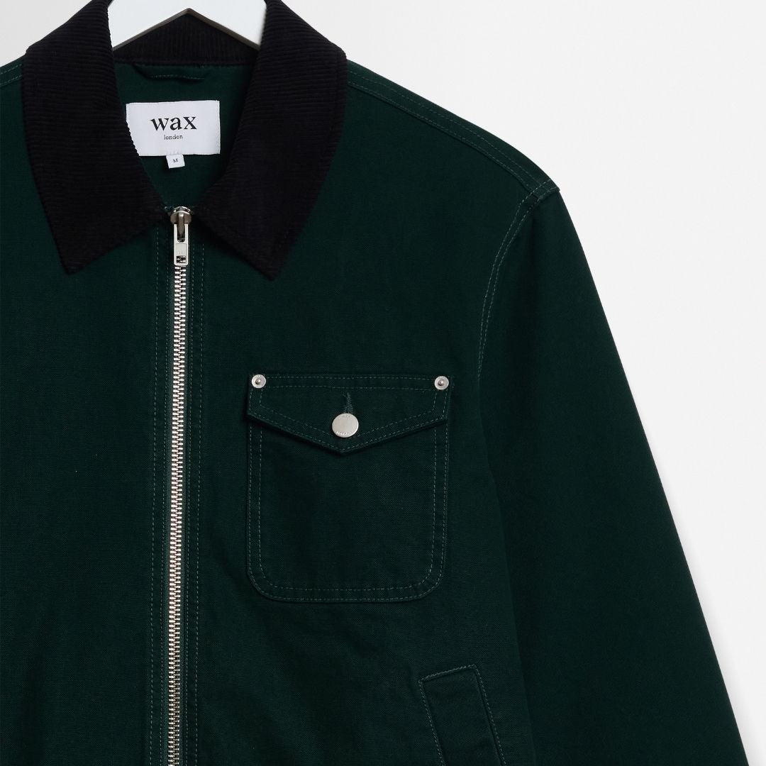 Wax London Mason Jacket Canvas - Green