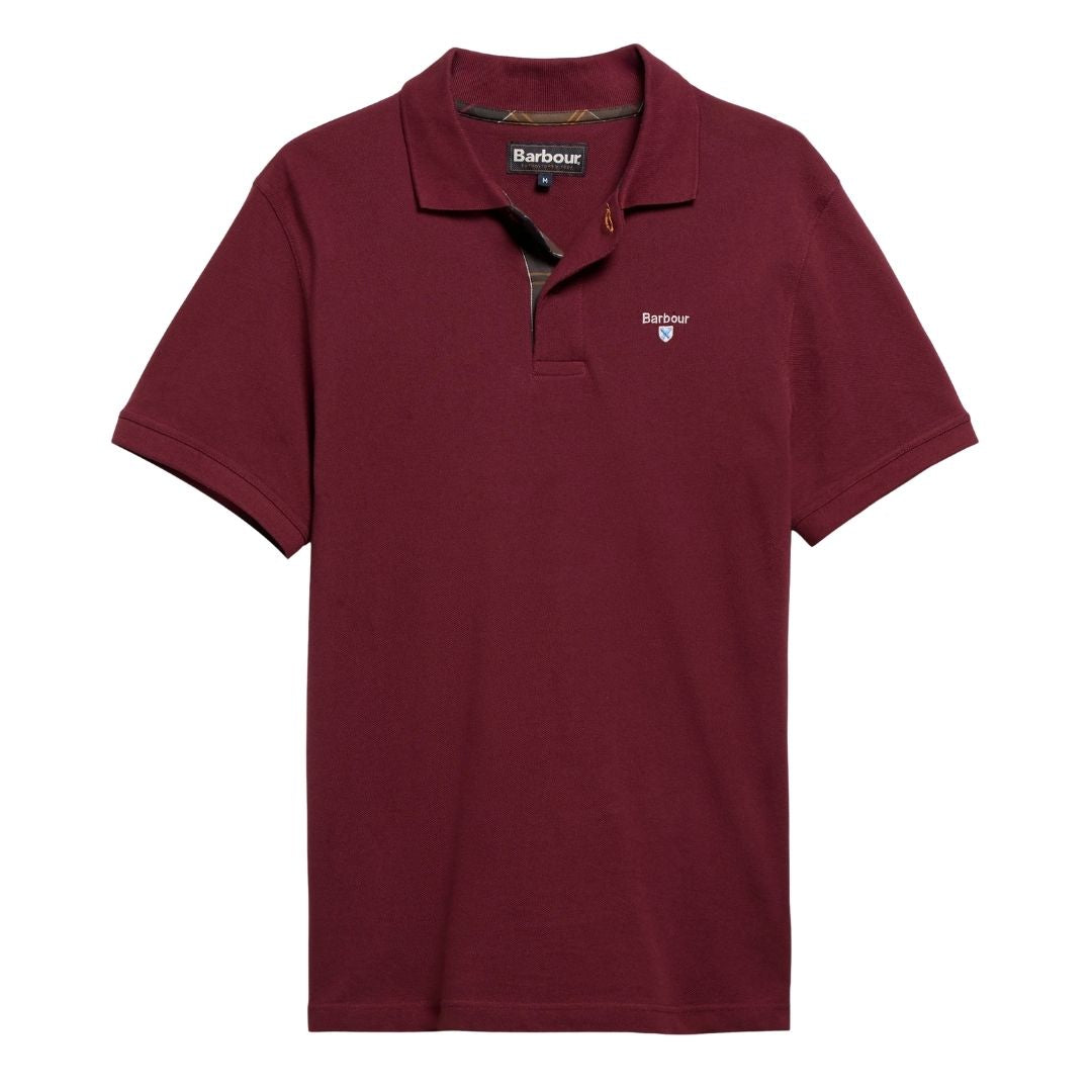 Barbour Tartan Pique Polo Shirt - Ruby Red