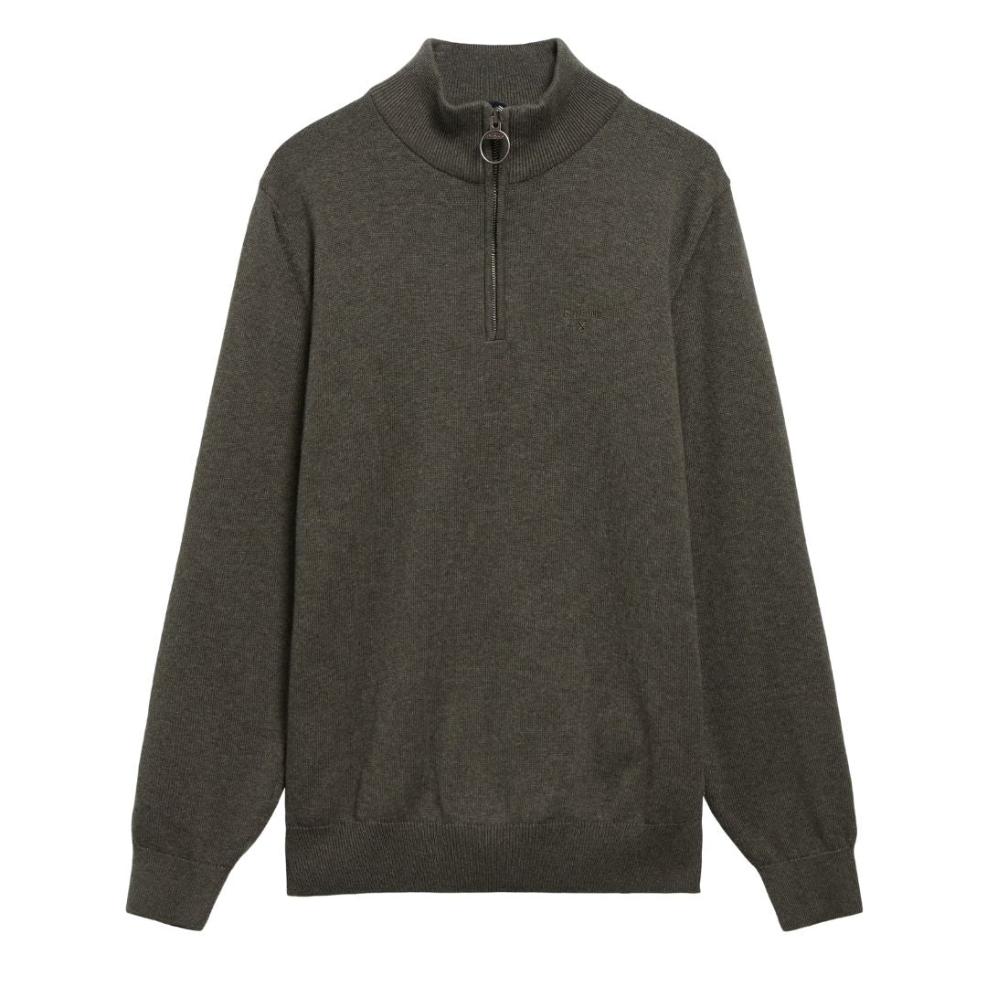 Barbour Cotton Quarter-Zip Jumper - Olive