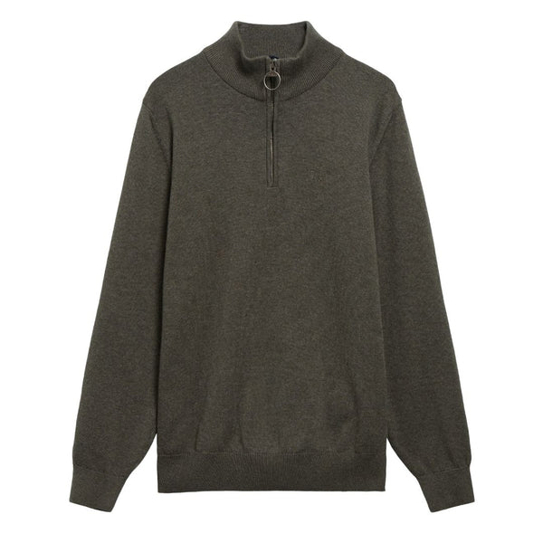 Barbour Cotton Quarter-Zip Jumper - Olive