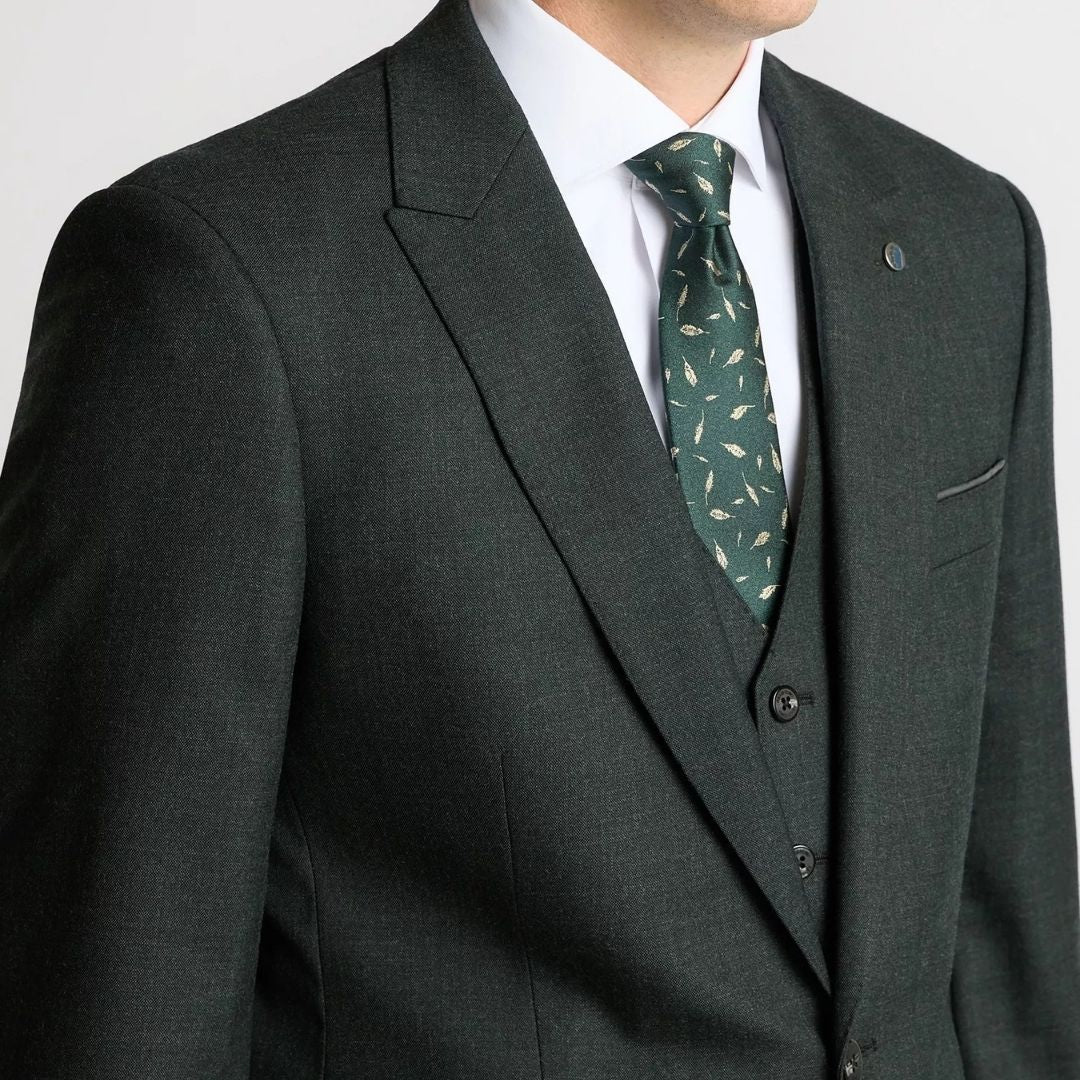 Remus Uomo Dark Green Peppe Mix + Match Suit Jacket - Green