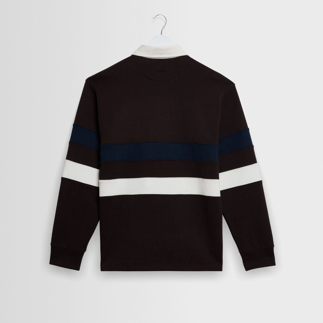 Wax London Rowhill Rugby Mirror Stripe - Brown/Navy