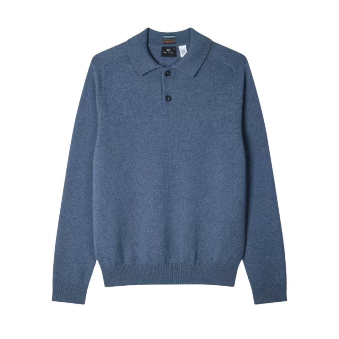 Paul Smith Sweater L/S Polo - Blue