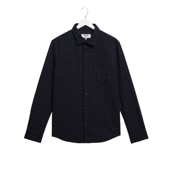 Wax London Shelly L/S Shirt Dobby Check - Navy