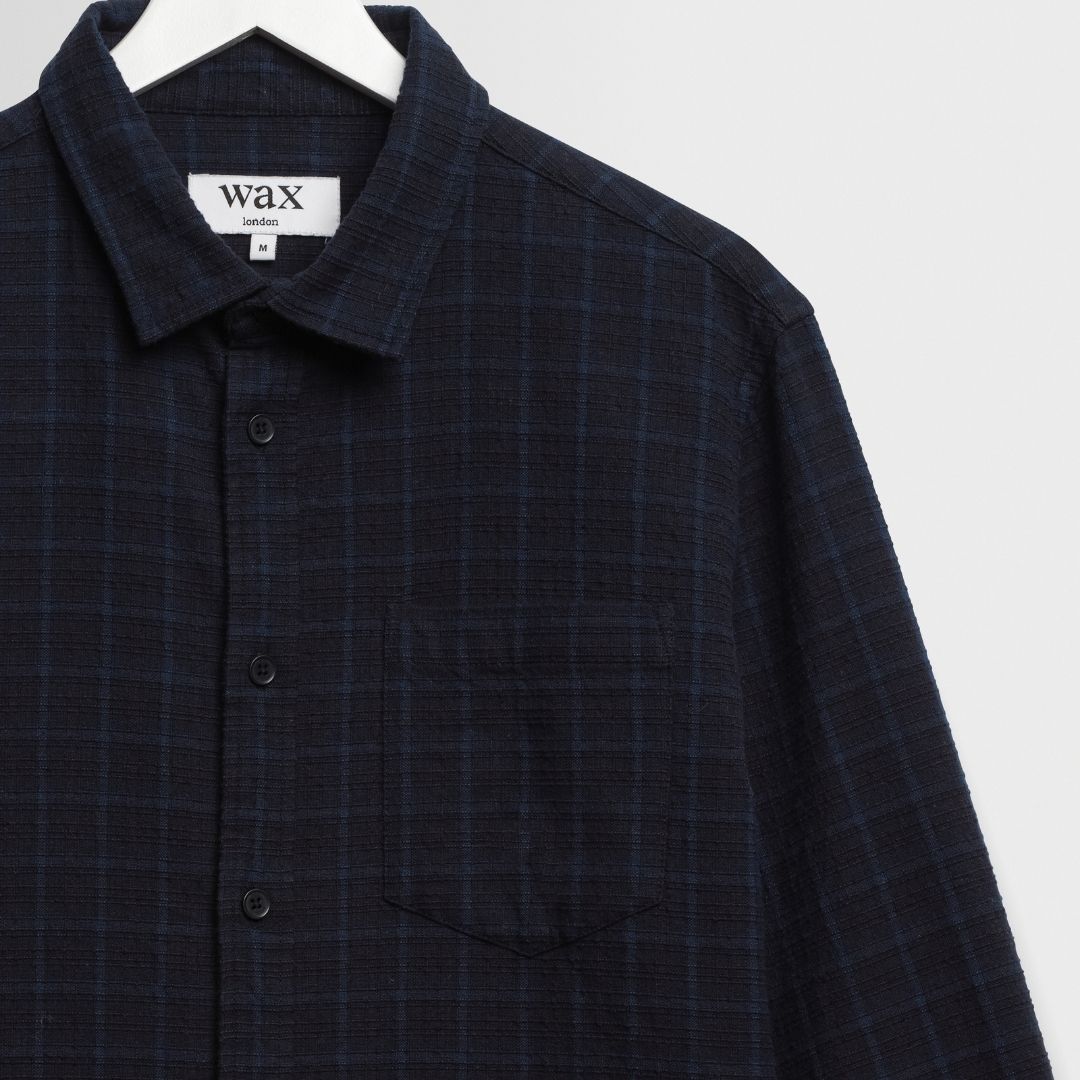 Wax London Shelly L/S Shirt Dobby Check - Navy