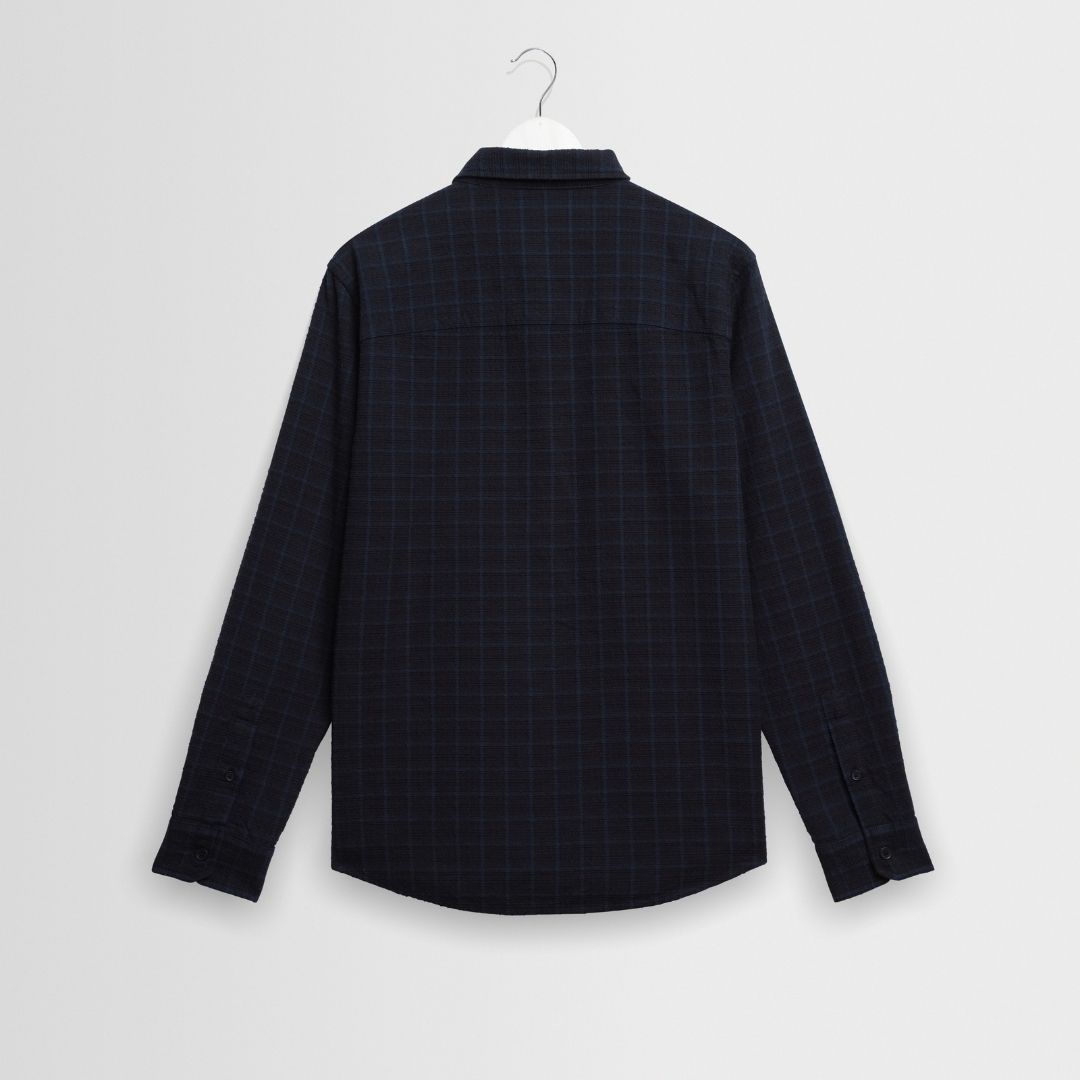 Wax London Shelly L/S Shirt Dobby Check - Navy
