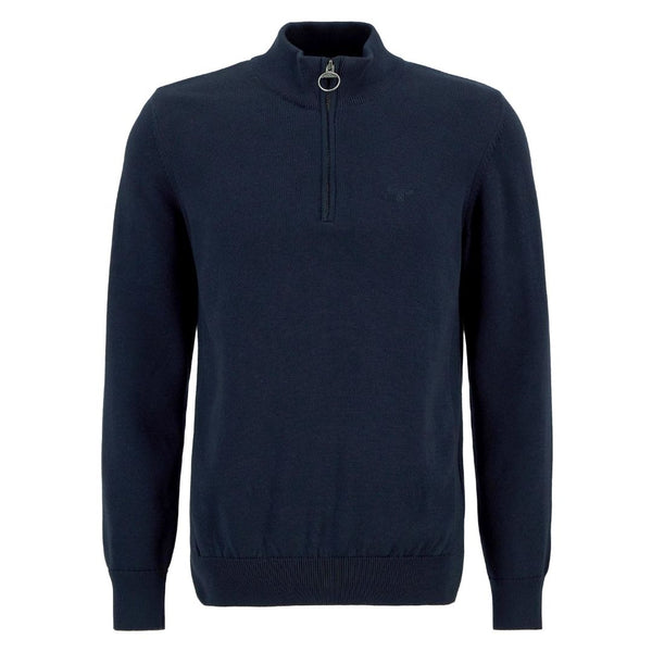 Barbour Cotton Quarter Zip Knit - Navy