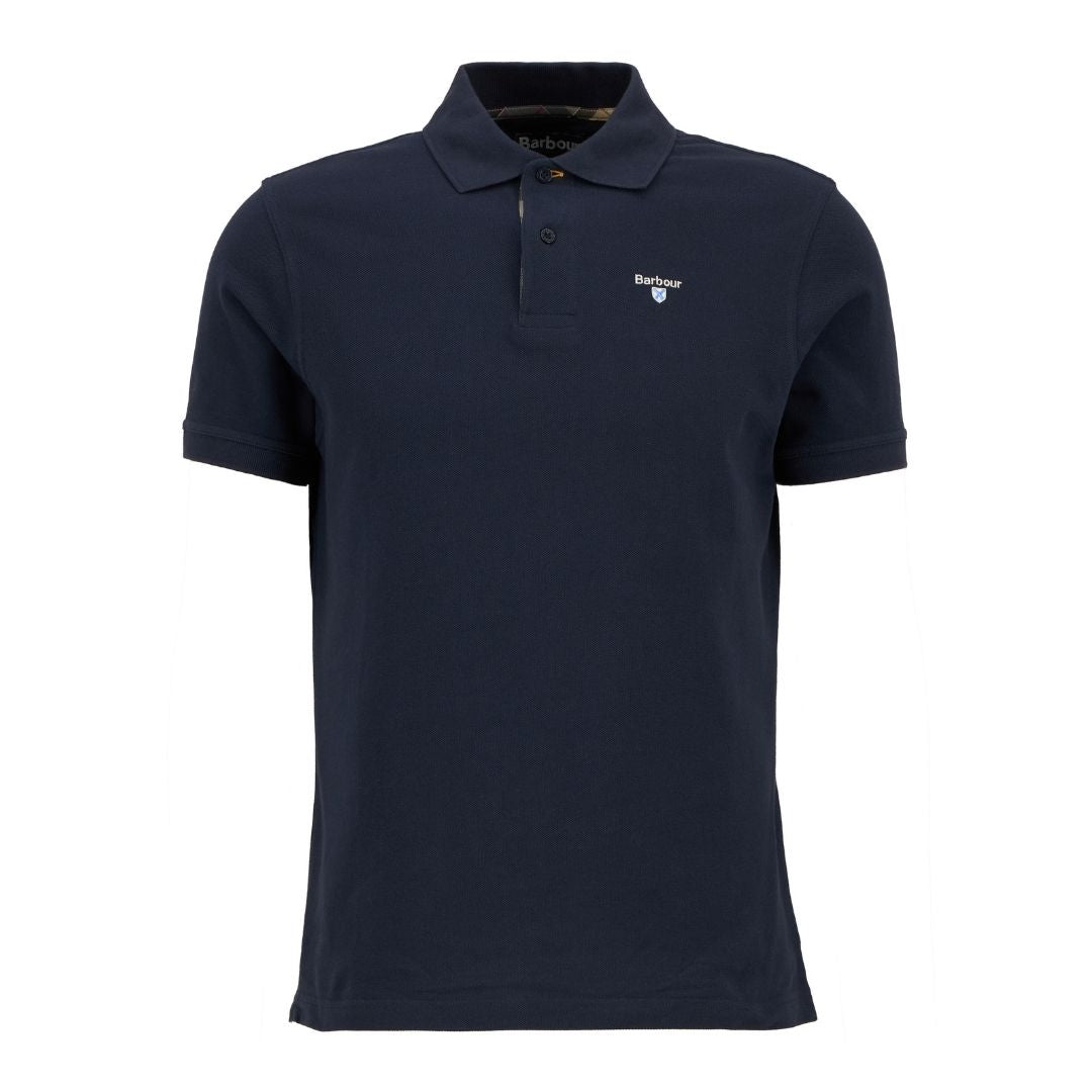 Barbour Tartan Pique Polo Shirt - Navy