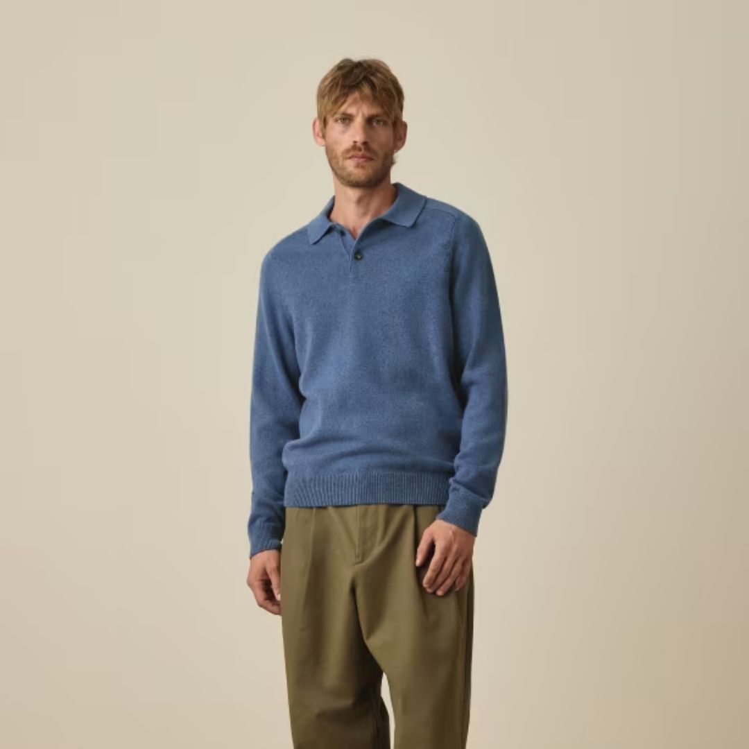 Paul Smith Sweater L/S Polo - Blue