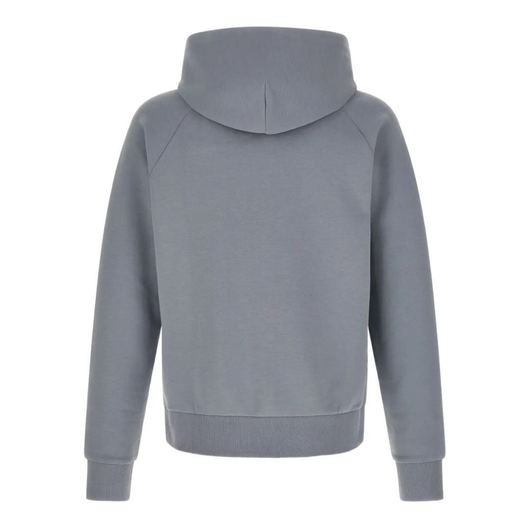 Boss Stretch-cotton zip-up hoodie with puff logo - Grey