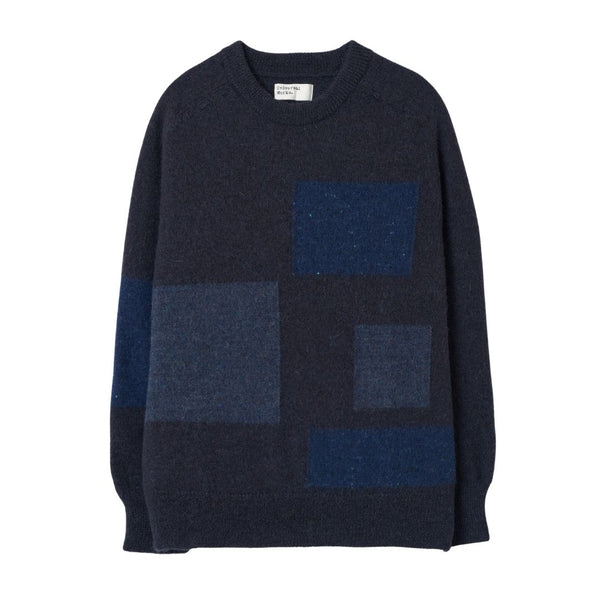 Universal Works British Wool Navy-Lyon Crew Knit - Navy