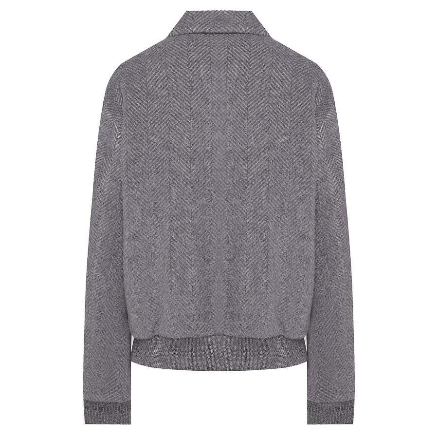 BOSS Regular Fit Herringbone Alpaca-Blend Jacket – Silver