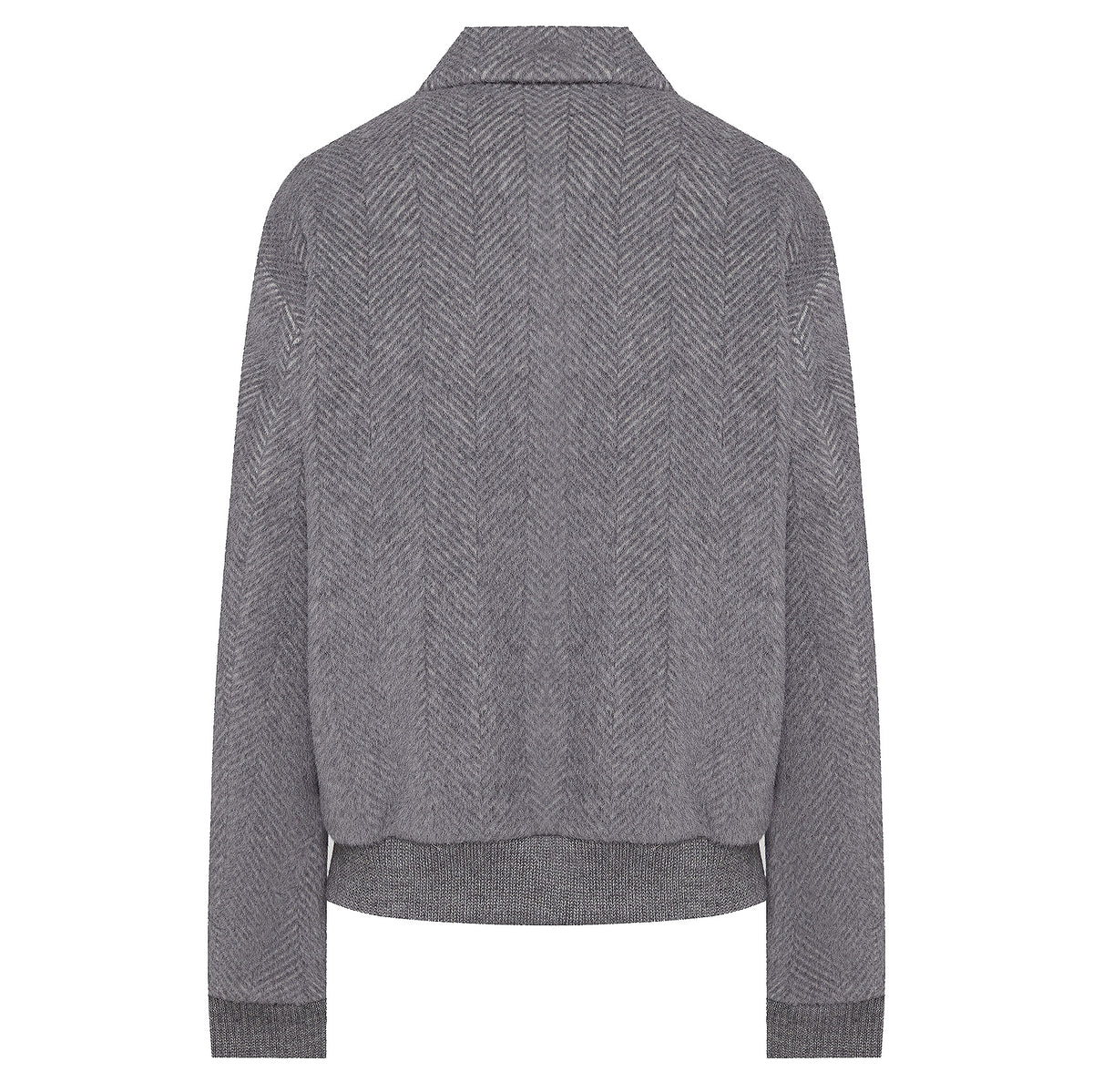 Boss Regular-fit jacket in a herringbone-patterned alpaca blend - Silver