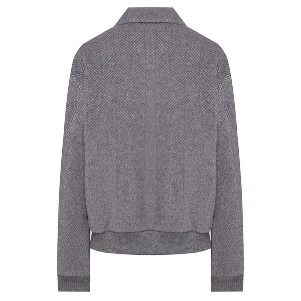 Boss Regular-fit jacket in a herringbone-patterned alpaca blend - Silver