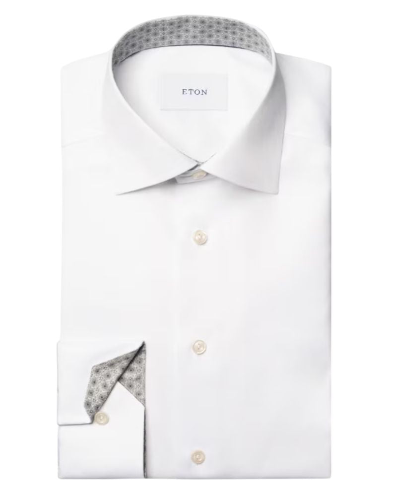Eton Medallion Effect Signature Twill Shirt - White