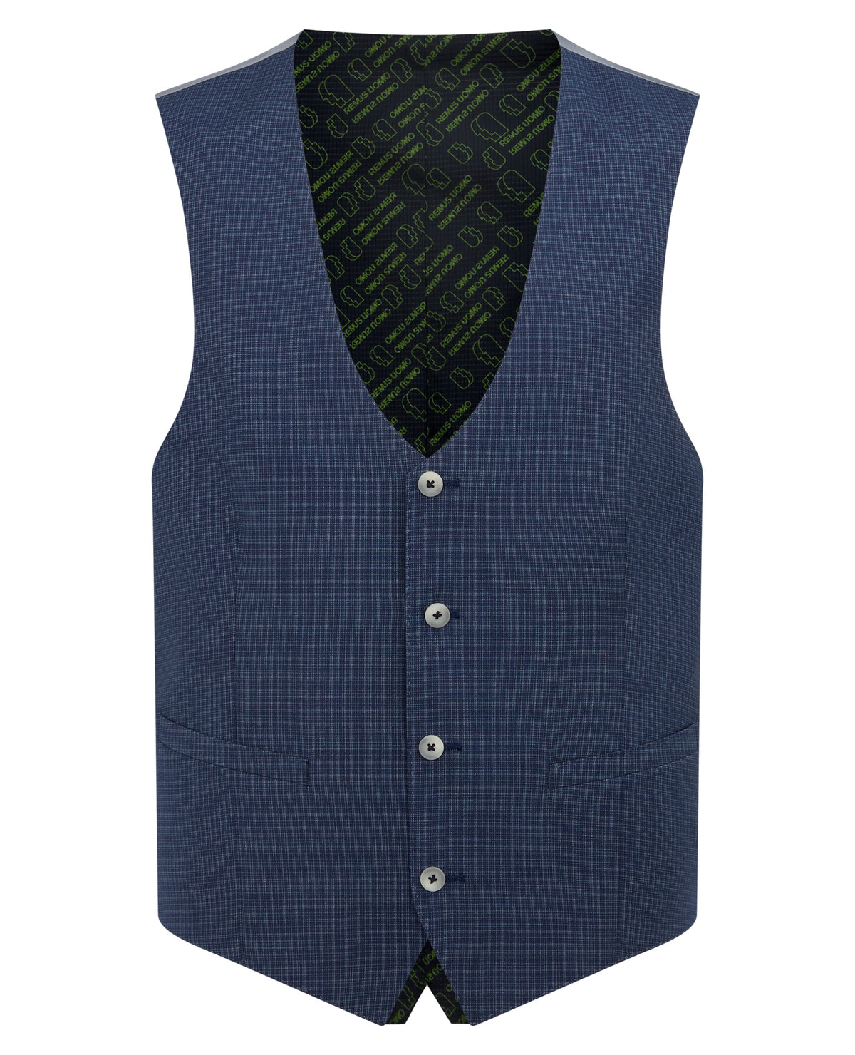 Remus Uomo Stone Massa Waistcoat - Blue
