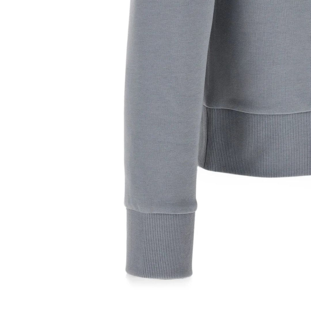 Boss Stretch-cotton zip-up hoodie with puff logo - Grey