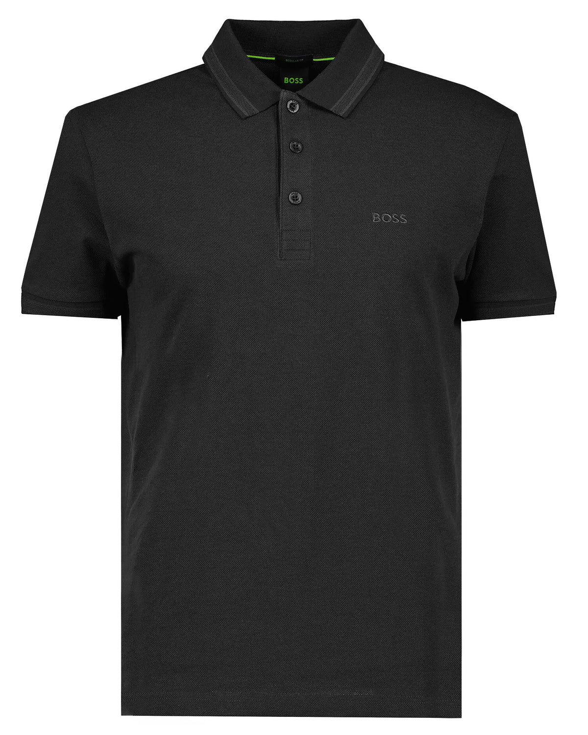 Boss Paddy polo shirt in cotton piqué with logo undercollar - Black