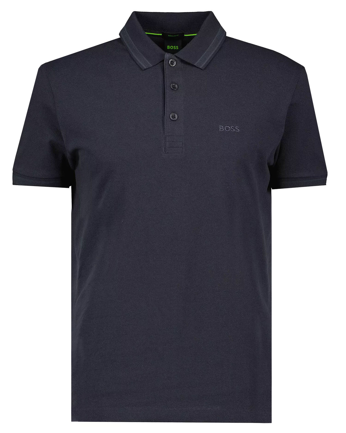 Boss Cotton-piqué Paddy polo shirt with contrast logo - Navy