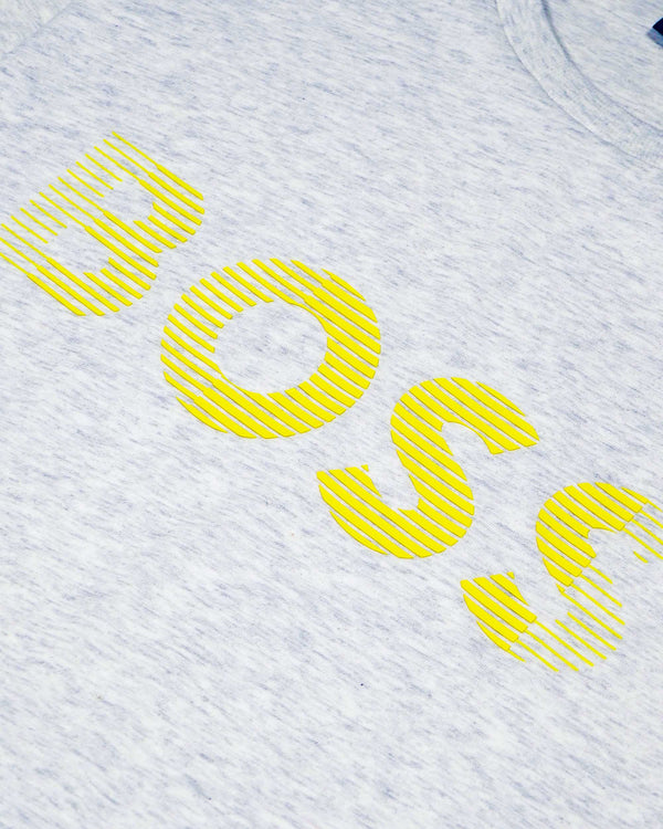Boss Logo Artwork Cotton Jersey T-Shirt - Grey