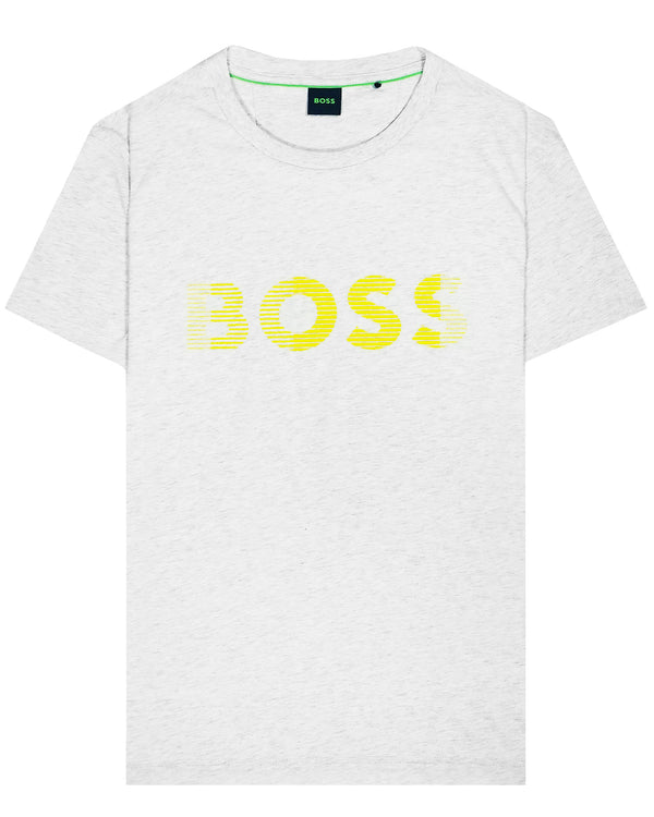 Boss Logo Artwork Cotton Jersey T-Shirt - Grey
