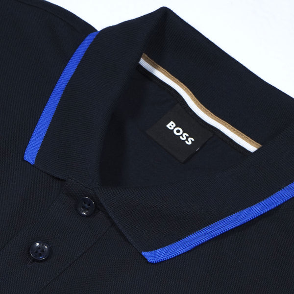Boss 'Parlay' Tipped Collar Polo Shirt - Navy