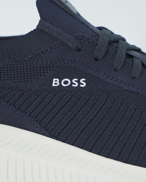 Boss Knitted Upper Sock Trainers - Navy