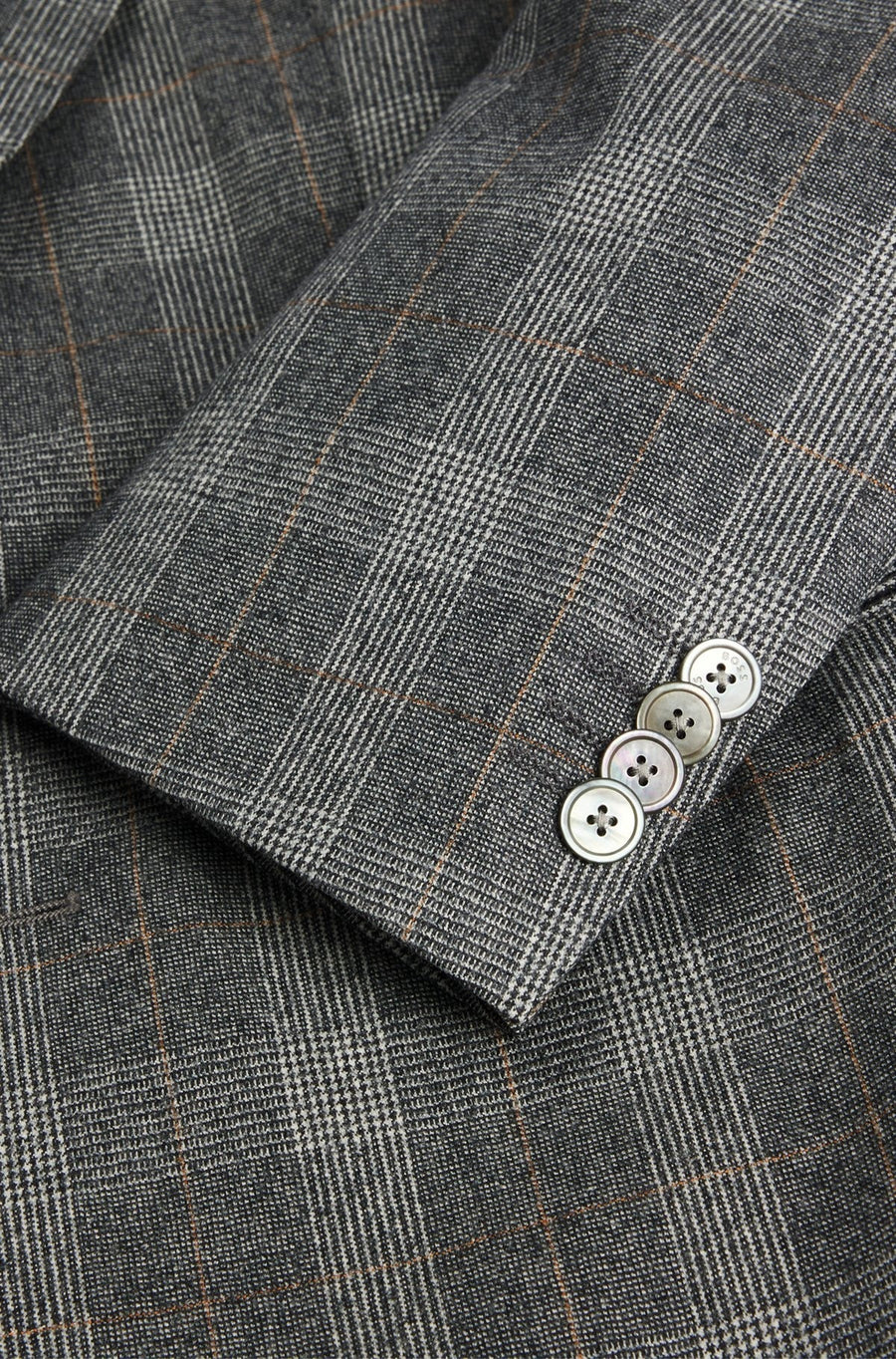 BOSS Checked Virgin Wool Suit – Grey