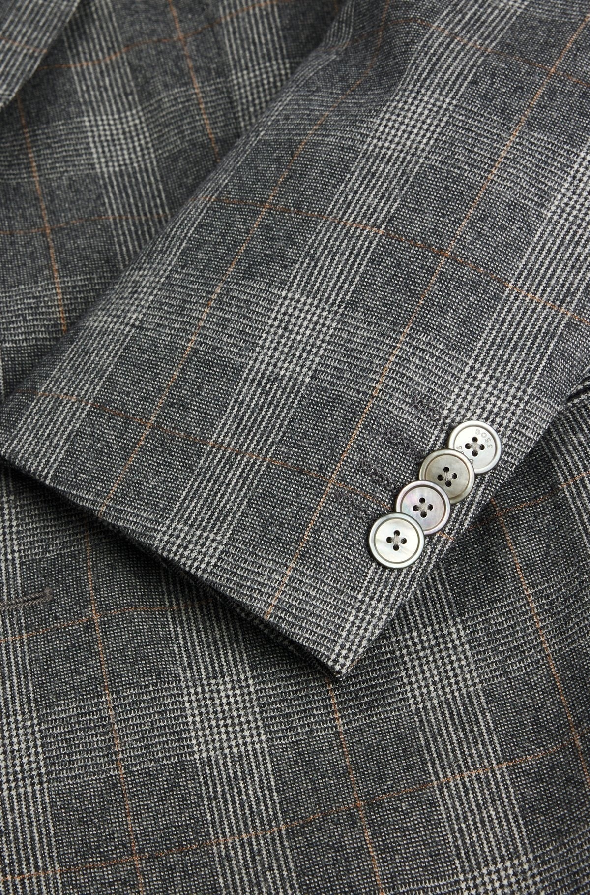 Hugo Boss 100% Virgin Wool Check Suit - Grey