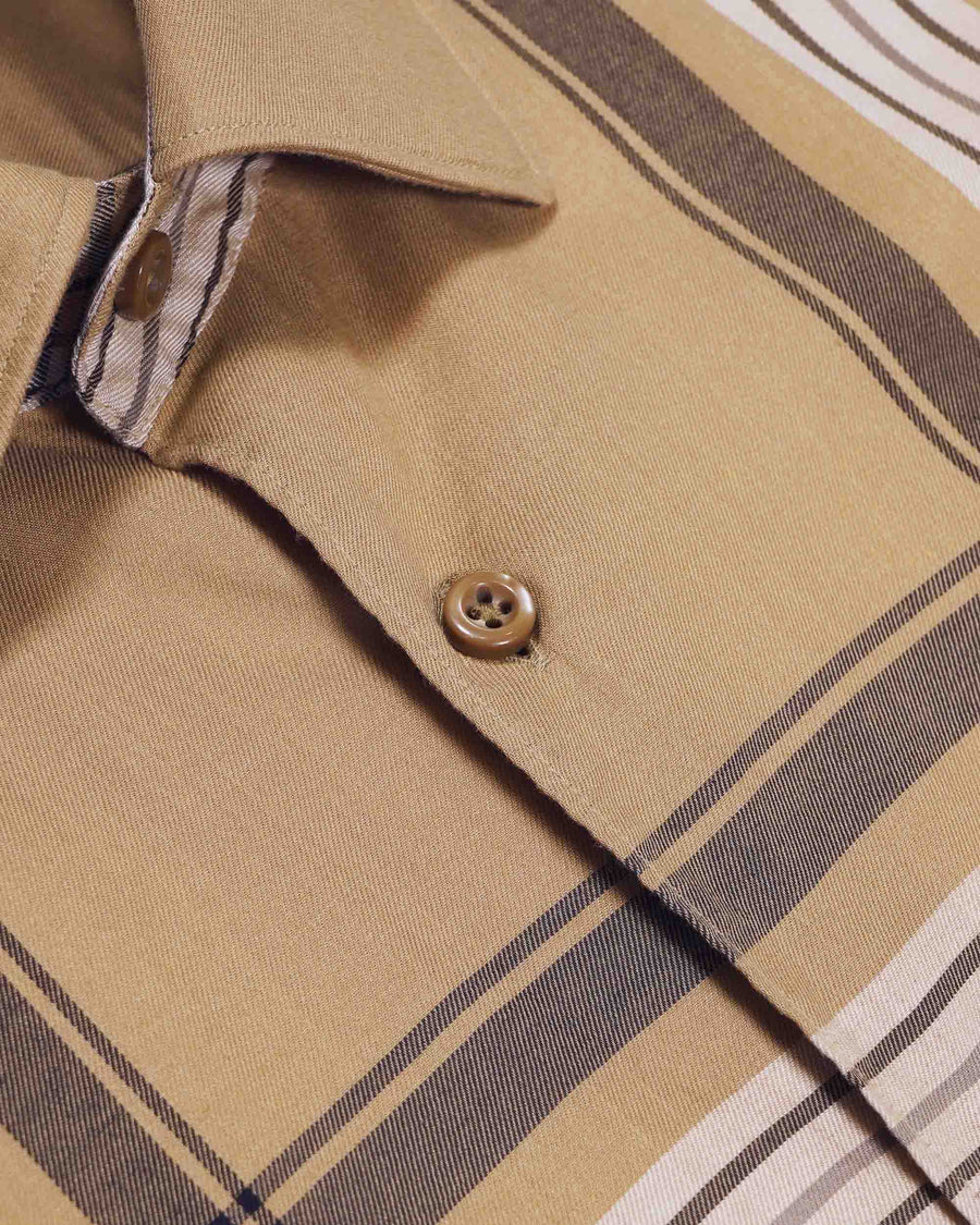 BOSS Hal Casual Fit Checked Shirt – Beige