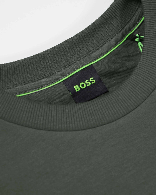 Boss Regular-Fit Mixed Material Sweatshirt - Green