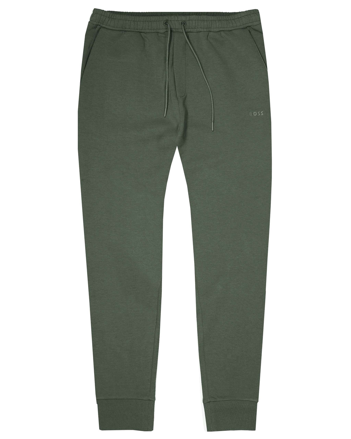 Boss Stretch-Cotton Logo Tracksuit Bottom - Green