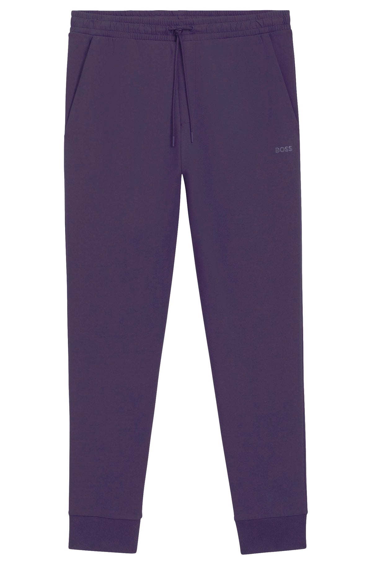 Boss  Stretch-cotton tracksuit bottoms with logo print - Purple