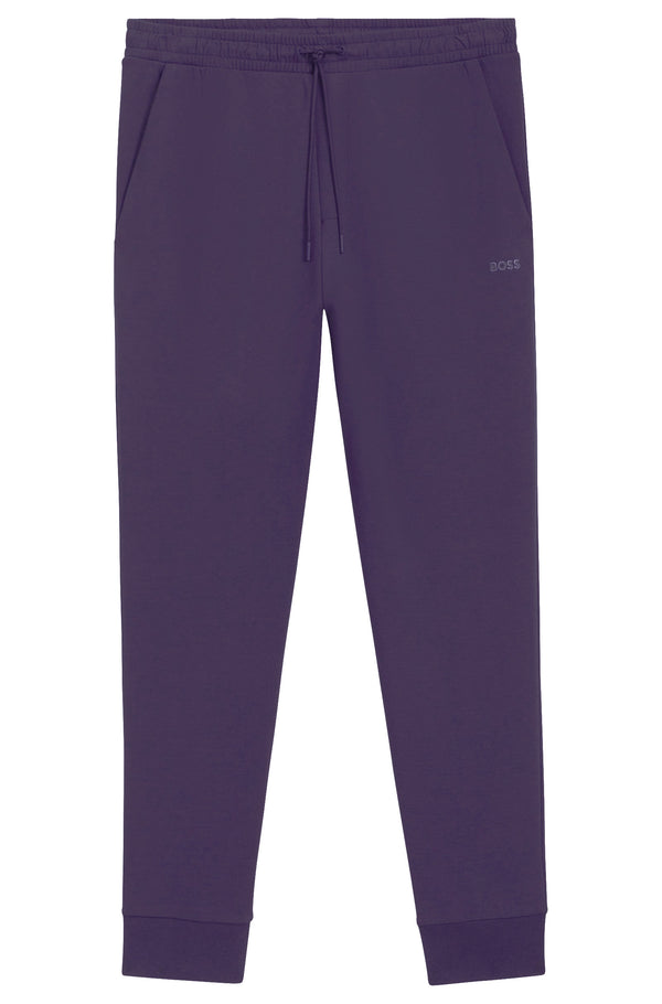 Boss  Stretch-cotton tracksuit bottoms with logo print - Purple